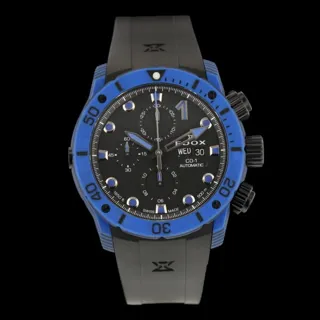 Edox CO-1 Blue Carbon Chronograph Automatic 01125 CLNBUN NINBU Stainless steel Black