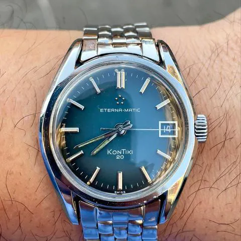 Eterna Kontiki 130TT 37mm Stainless steel Blue