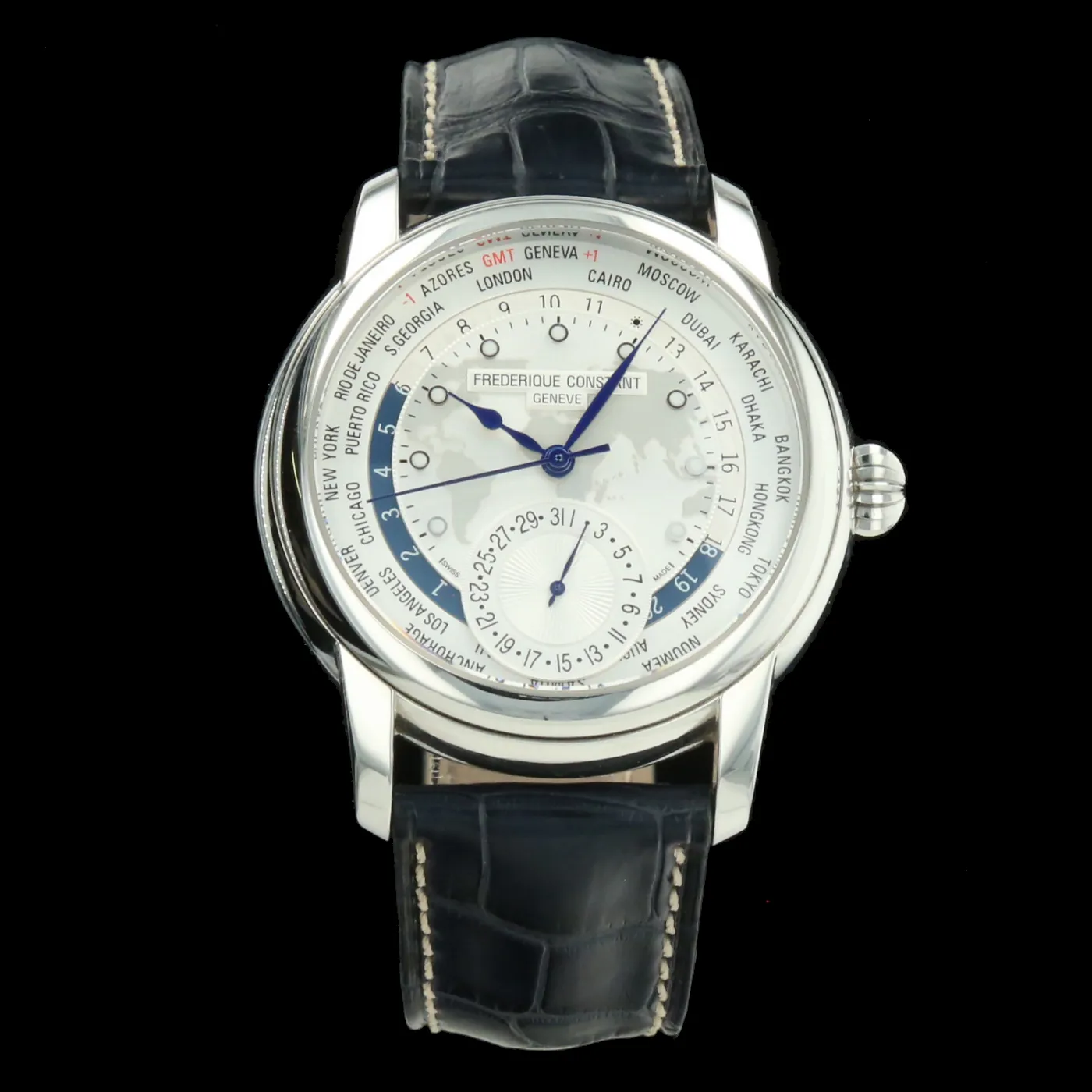 Frédérique Constant Manufacture Worldtimer FC718WM4H6 42mm Stainless steel Silver