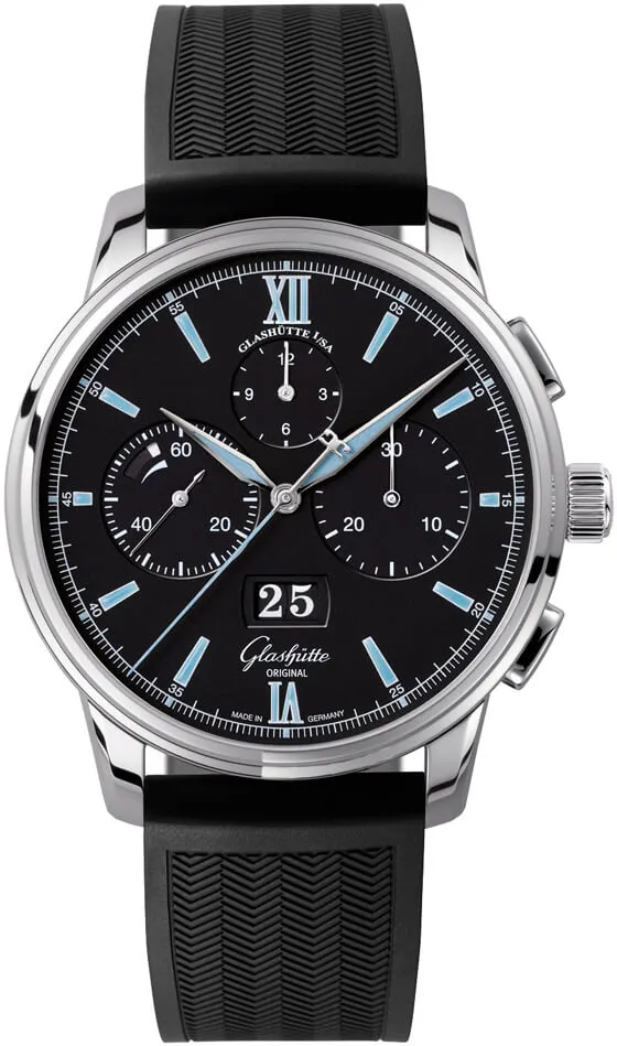 Glashütte Senator Chronograph Panorama Date 1-37-01-03-02-33 42mm Stainless steel Black