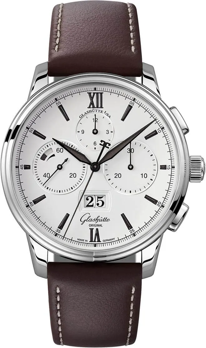 Glashütte Senator Chronograph Panorama Date 1-37-01-05-02-35 42mm Stainless steel White