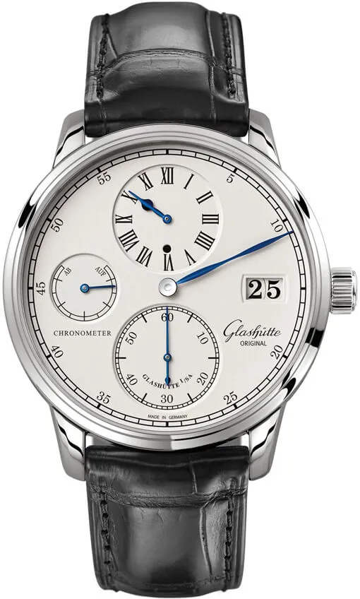 Glashütte Senator Chronometer Regulator 1-58-04-04-04-04 42mm White gold and 18k white gold Silver