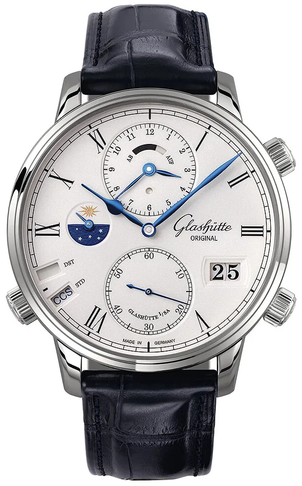 Glashütte Senator Cosmopolite 1-89-02-01-04-30 44mm White gold and 18k white gold Silver