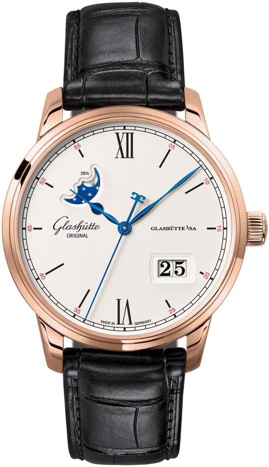 Glashütte Senator Excellence 1-36-04-02-05-61 40mm Rose gold and 18k rose gold Silver