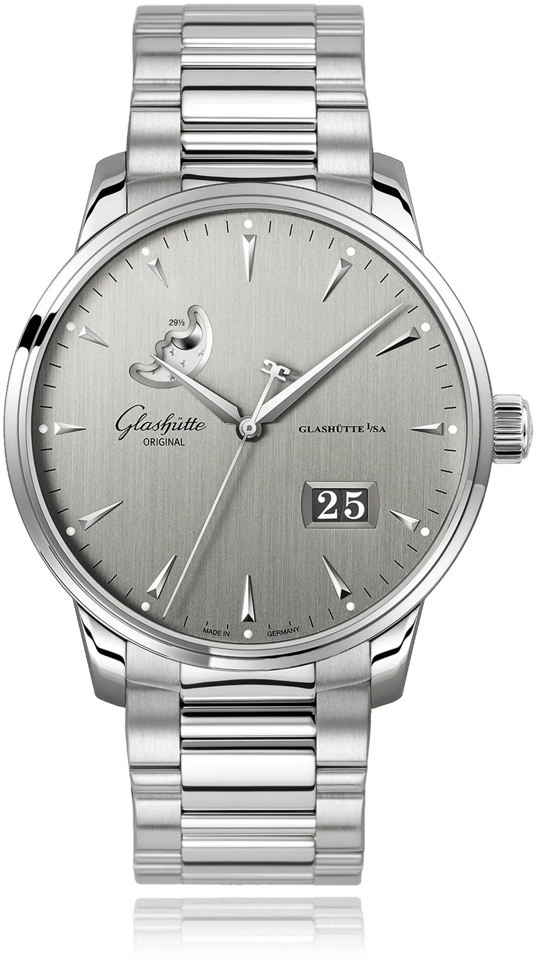 Glashütte Senator Excellence 1-36-04-03-02-71 42mm Stainless steel Grey , Silver