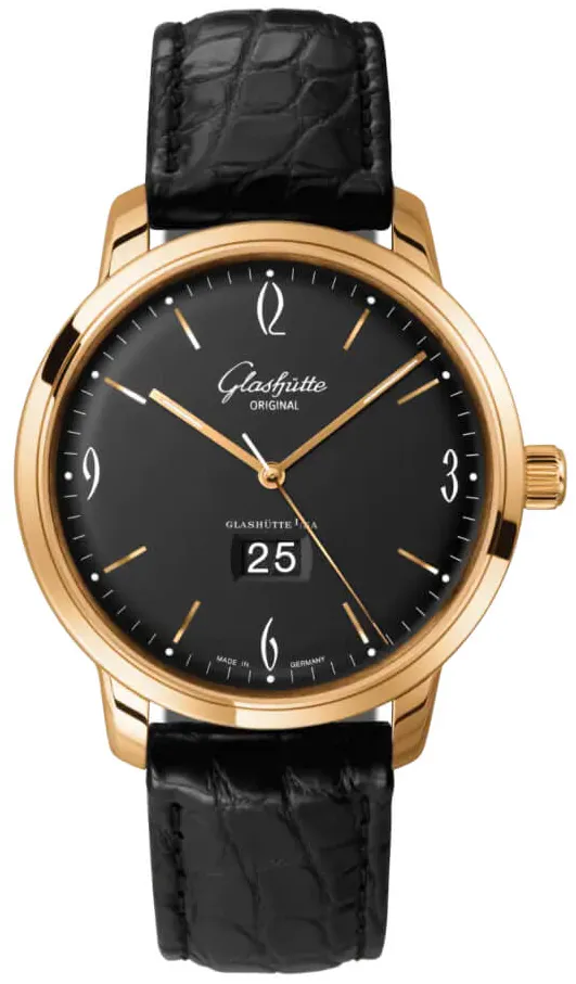 Glashütte Sixties Panorama Date 2-39-47-02-01-04 42mm Rose gold and 18k rose gold Black