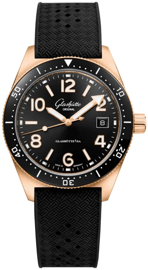 Glashütte Spezialist 1-39-11-17-91-33 39.5mm Rose gold and 18k rose gold Black