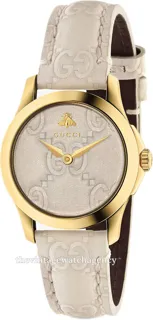 Gucci G-Timeless YA126580 Brushed/polished gold toned steel White