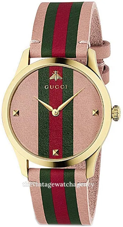 Gucci G-Timeless YA1264118 38mm Brushed/polished gold toned steel Multi-colored