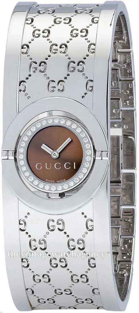 Gucci 112 L YA112503 16.8mm Stainless steel Brown