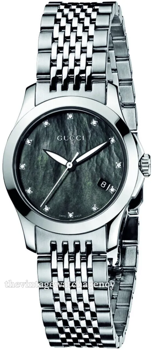 Gucci 126 SM YA126505 27mm Stainless steel Black