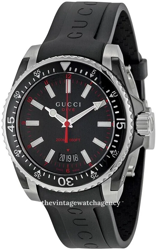 Gucci YA136303 40mm Stainless steel Black