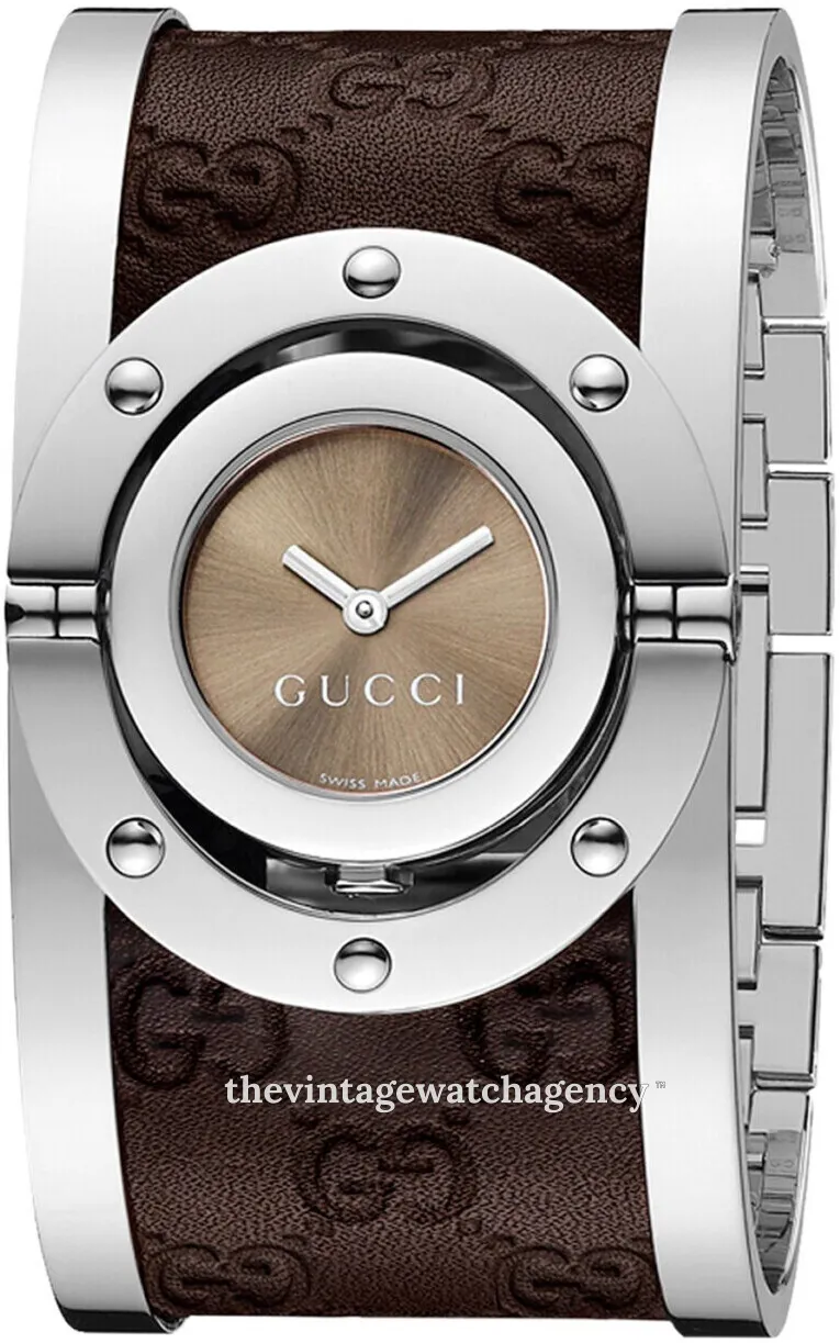 Gucci 112 J YA112433 23.5mm Stainless steel Brown