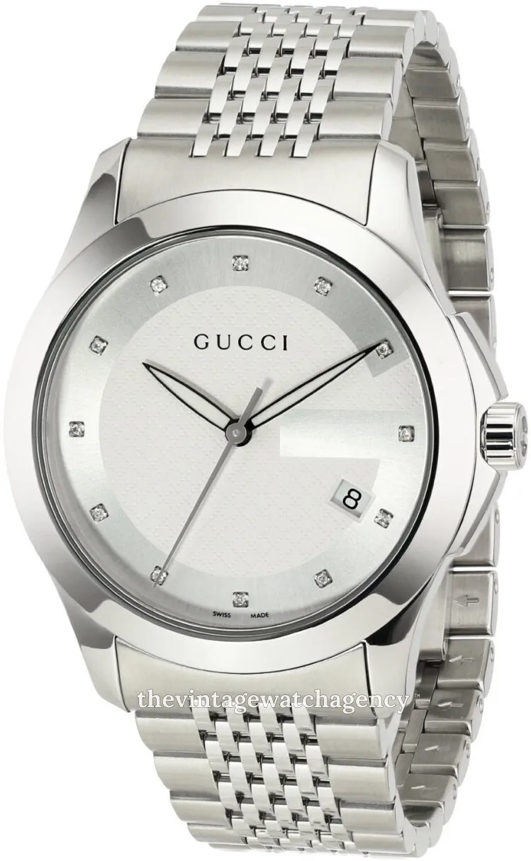 Gucci 126 MD YA126404 38mm Stainless steel Silver