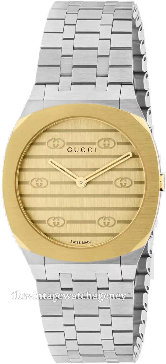 Gucci 25H YA163502 30mm Stainless steel Gold