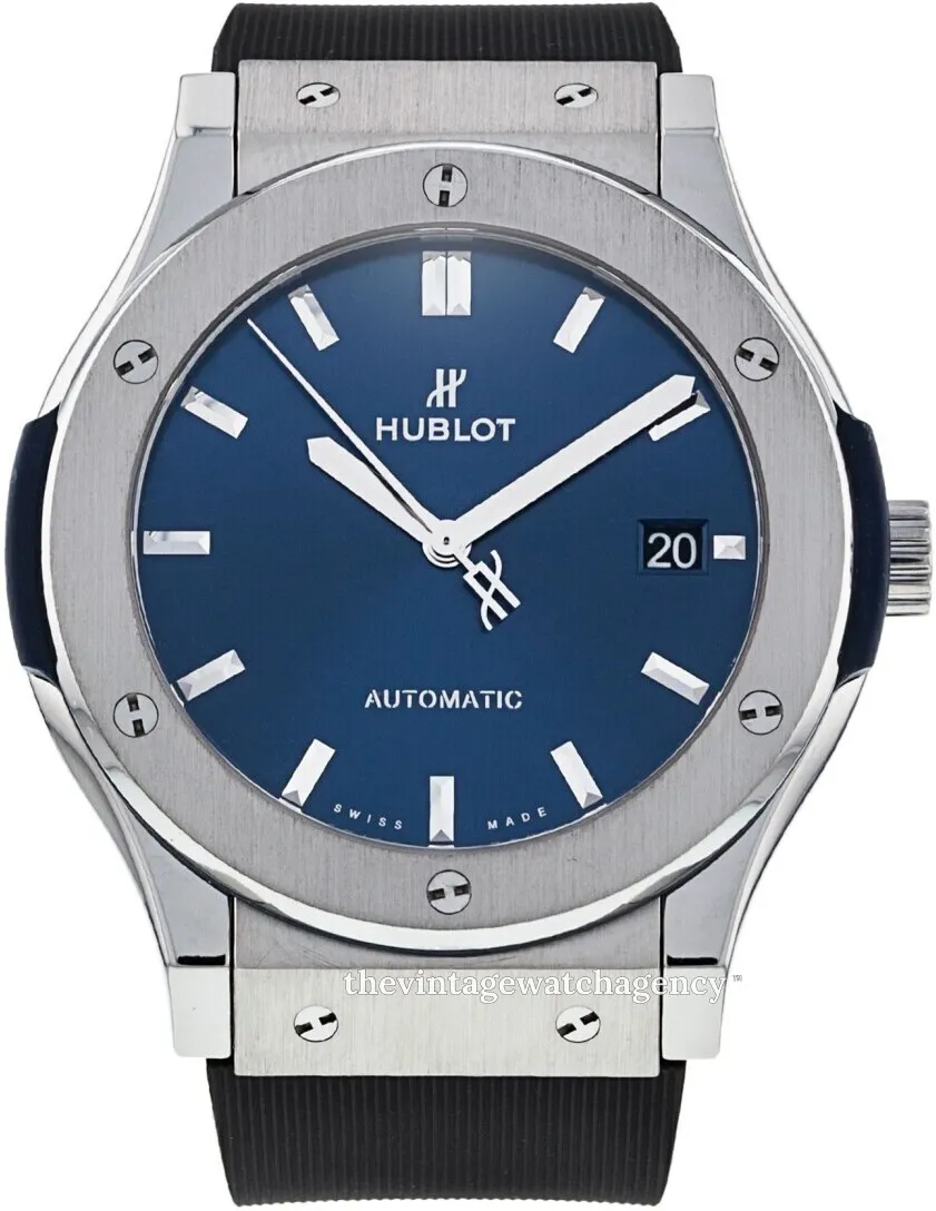 Hublot Classic Fusion 511.NX.7170.LR 45mm Brushed/polished titanium Blue