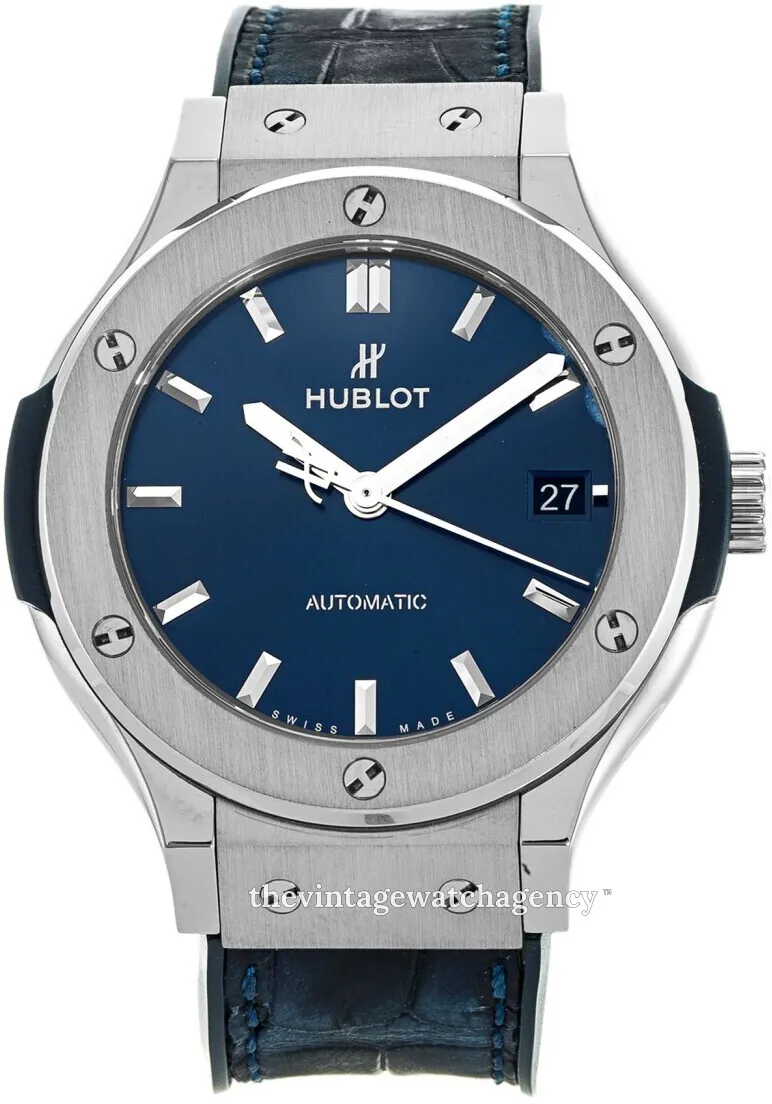 Hublot Classic Fusion Blue 565.NX.7170.LR 38mm Brushed/polished titanium Blue