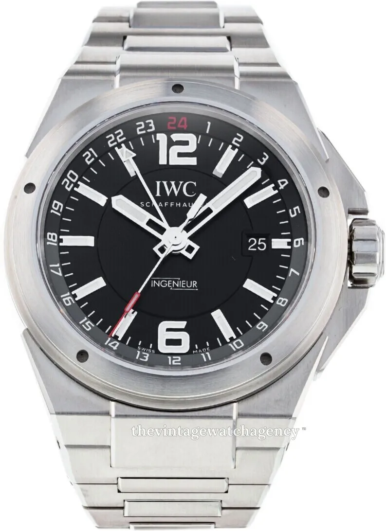 IWC Ingenieur Dual Time IW324402 43mm Stainless steel Black