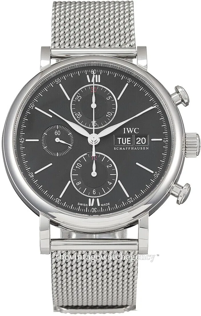 IWC Portofino Chronograph IW391030 42mm Stainless steel Black