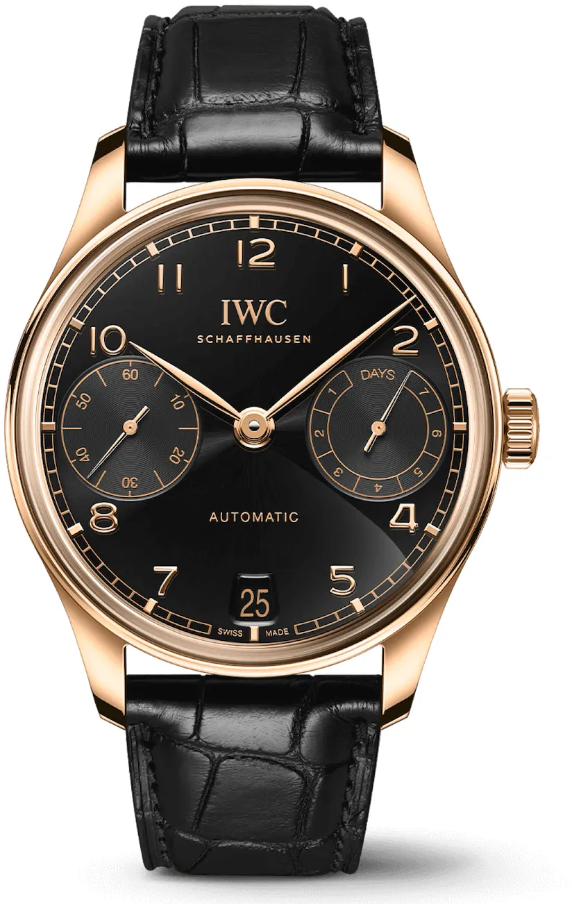 IWC Portugieser Automatic IW501707 42.5mm Rose gold and 18k rose gold Black