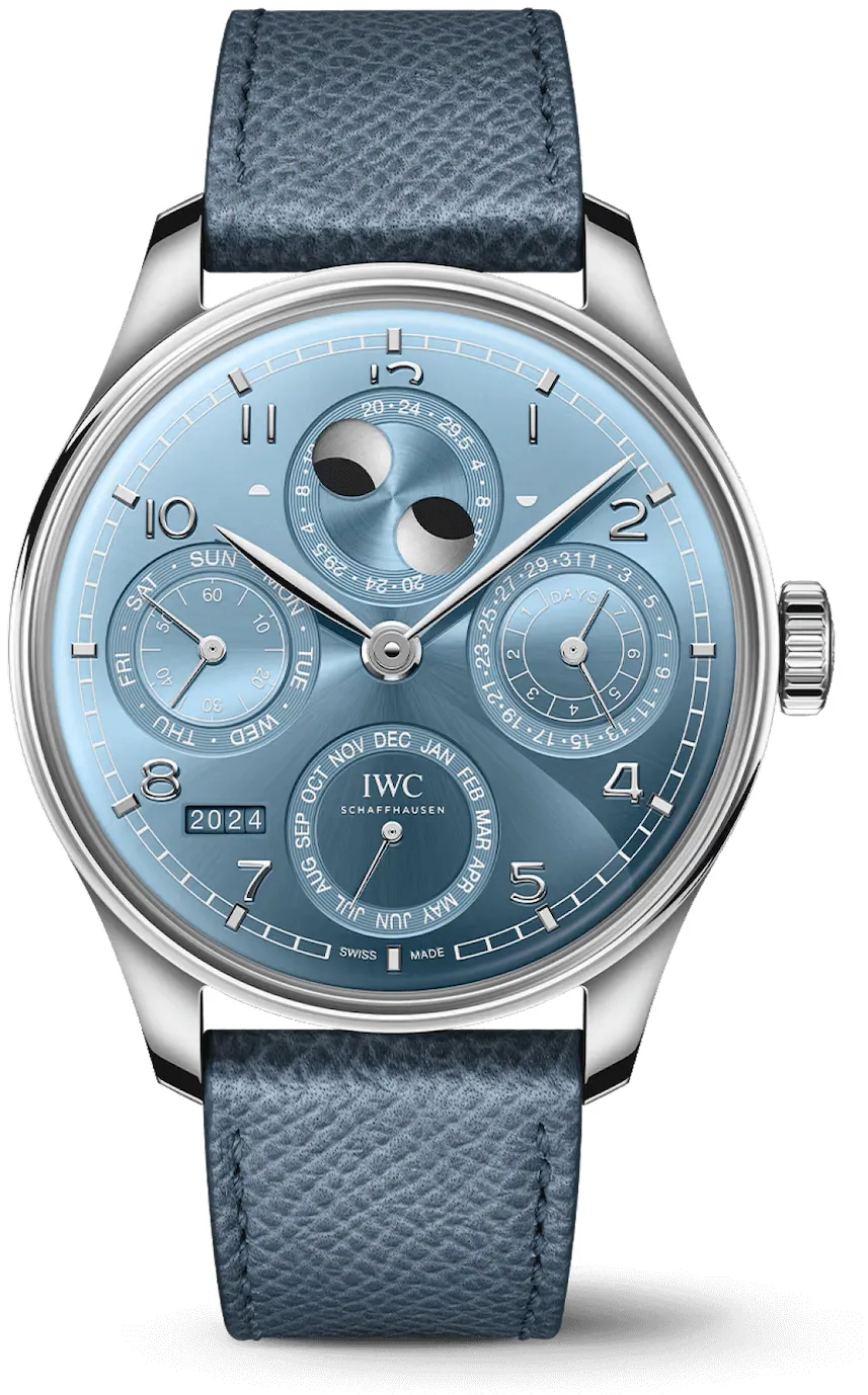 IWC Portugieser Perpetual Calendar IW503703 44.5mm White gold and 18k white gold Blue