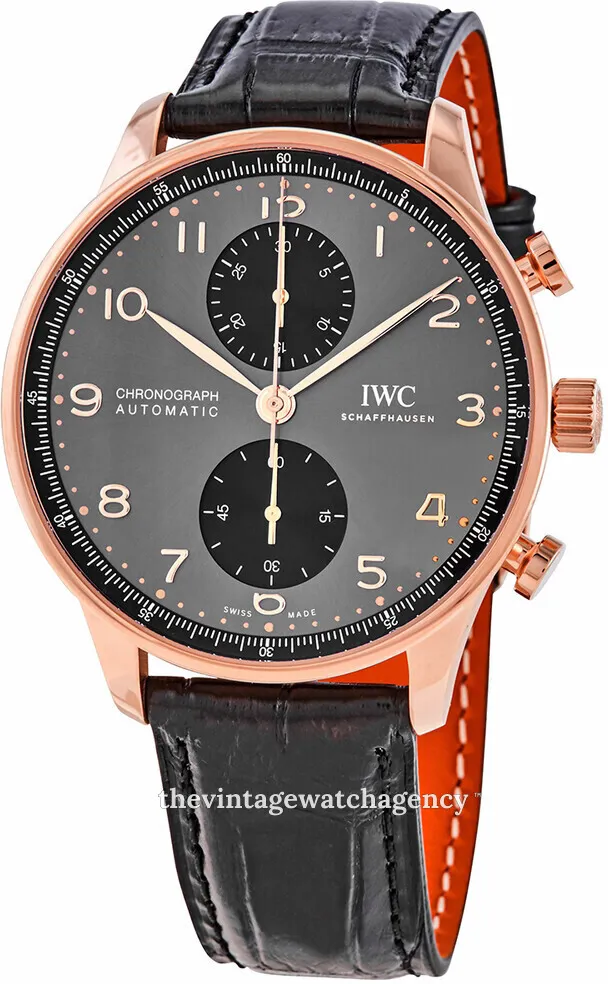 IWC Portuguese Chronograph IW371610 41mm Yellow gold Gray