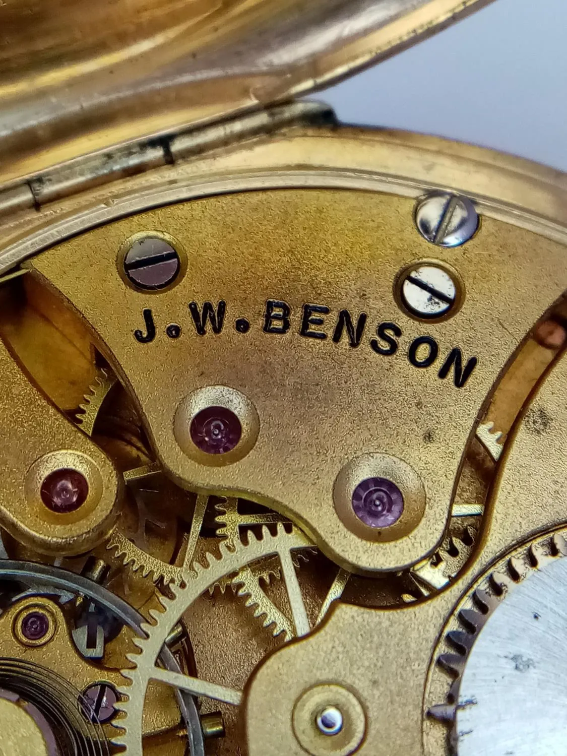 J.W. Benson 45mm 9ct Yellow gold White 6