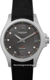 Longines Conquest L33164889 Brushed/polished steel Black