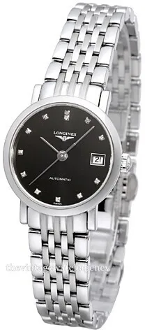 Longines Elegant L4.309.4.57.6 25.5mm Stainless steel Black