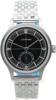 Longines Heritage L2.828.4.53.6 Stainless steel Black