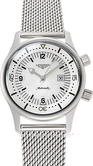 Longines Legend Diver L3.374.4.80.6 36mm Stainless steel White Mother of Pearl