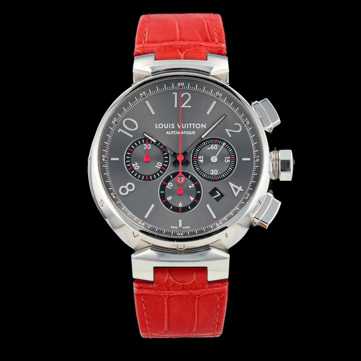 Louis Vuitton Tambour Q A025 44mm Stainless steel Gray