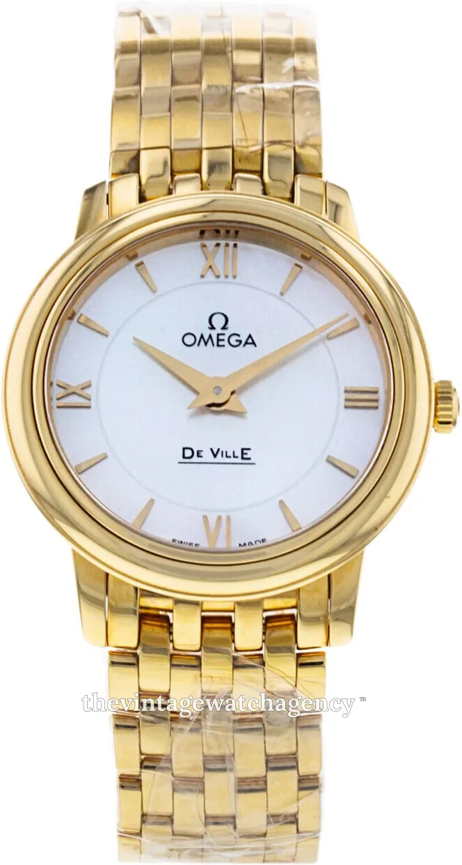 Omega De Ville 424.50.27.60.05.001 27.5mm Yellow gold White