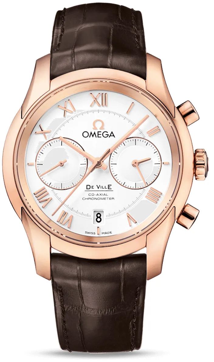 Omega De Ville Co-Axial 431.53.42.51.02.001 42mm Rose gold and 18k rose gold Silver and Opaline