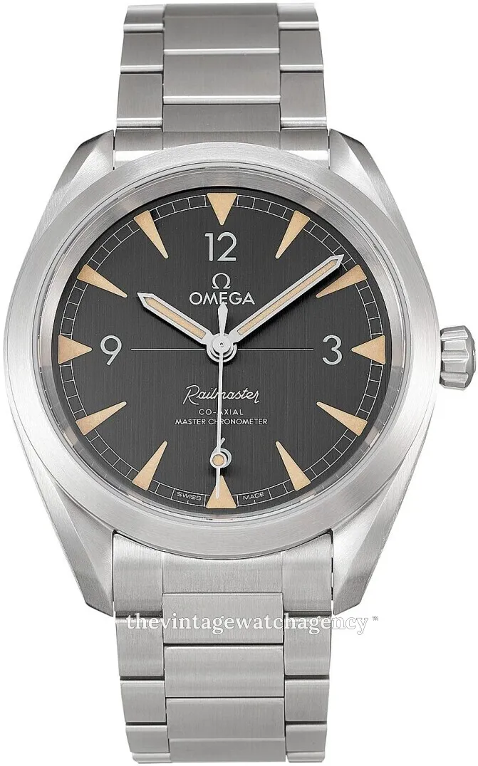 Omega Railmaster 220.10.40.20.01.001 40mm Stainless steel Black