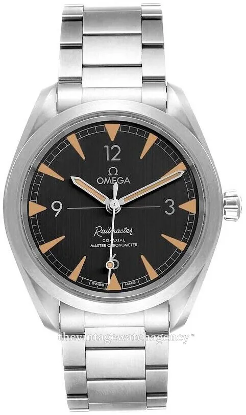 Omega Railmaster 220.10.40.20.01.001 40mm Stainless steel Black