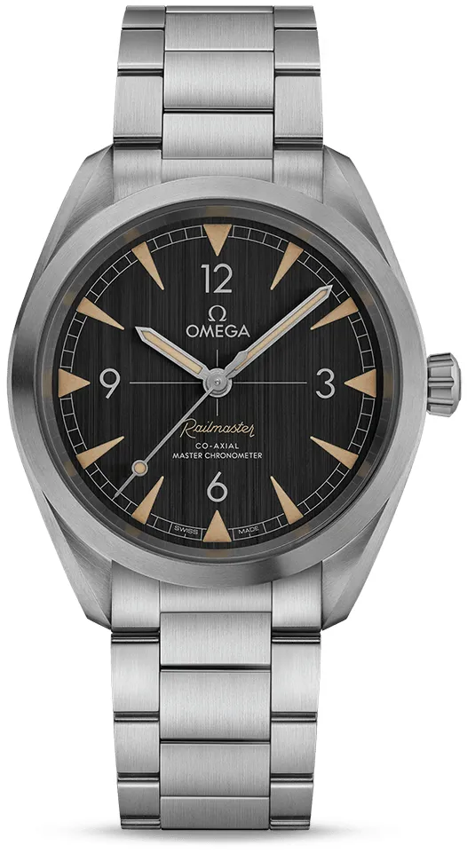 Omega Railmaster 220.10.40.20.01.001 40mm Stainless steel Black