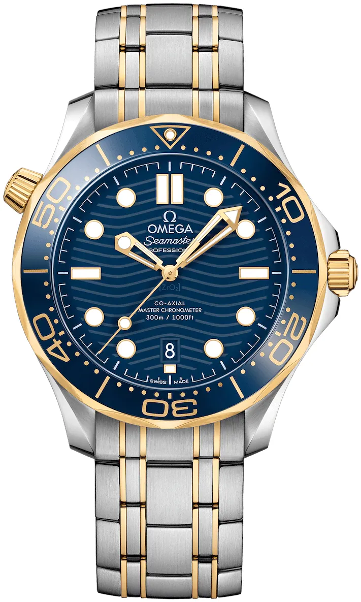 Omega Seamaster Diver 300M 210.20.42.20.03.001 42mm Yellow gold and Stainless steel and 18k yellow gold Blue