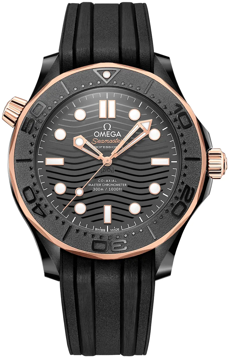 Omega Seamaster Diver 300M 210.62.44.20.01.001 43.5mm Ceramic and Rose gold Black