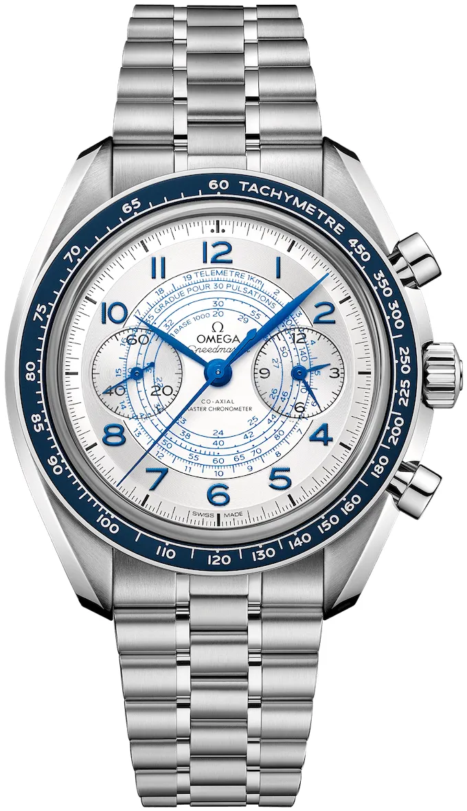 Omega Speedmaster 329.30.43.51.02.001 43mm Stainless steel Blue , Silver , White