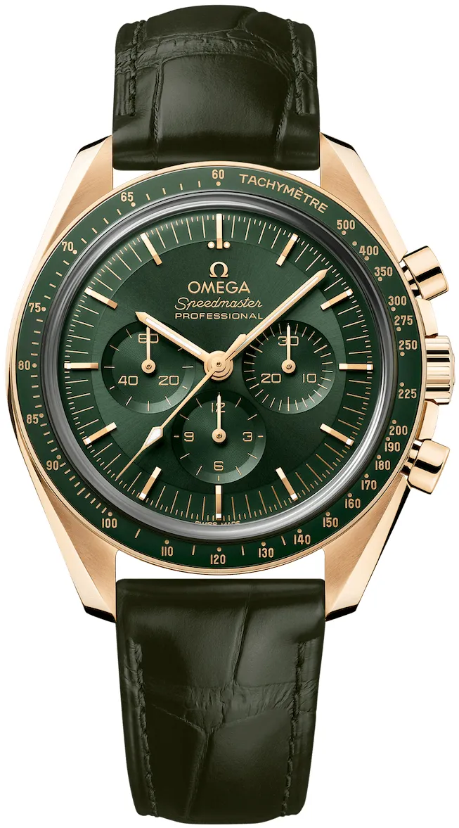 Omega Speedmaster Moonwatch 310.63.42.50.10.001 42mm Yellow gold and 18k yellow gold Green