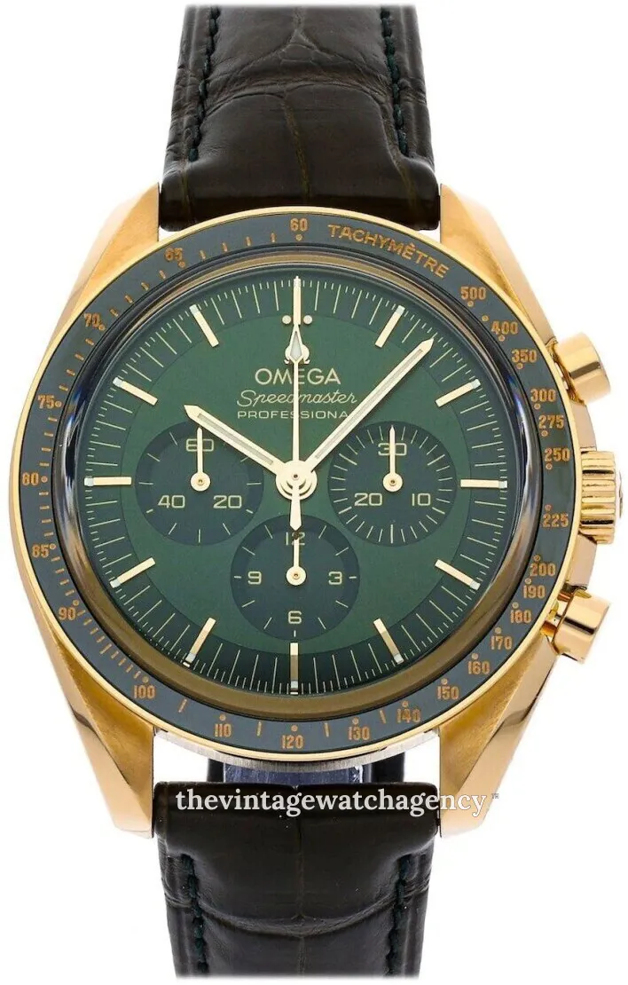 Omega Speedmaster Moonwatch 310.63.42.50.10.001 42mm Yellow gold Green