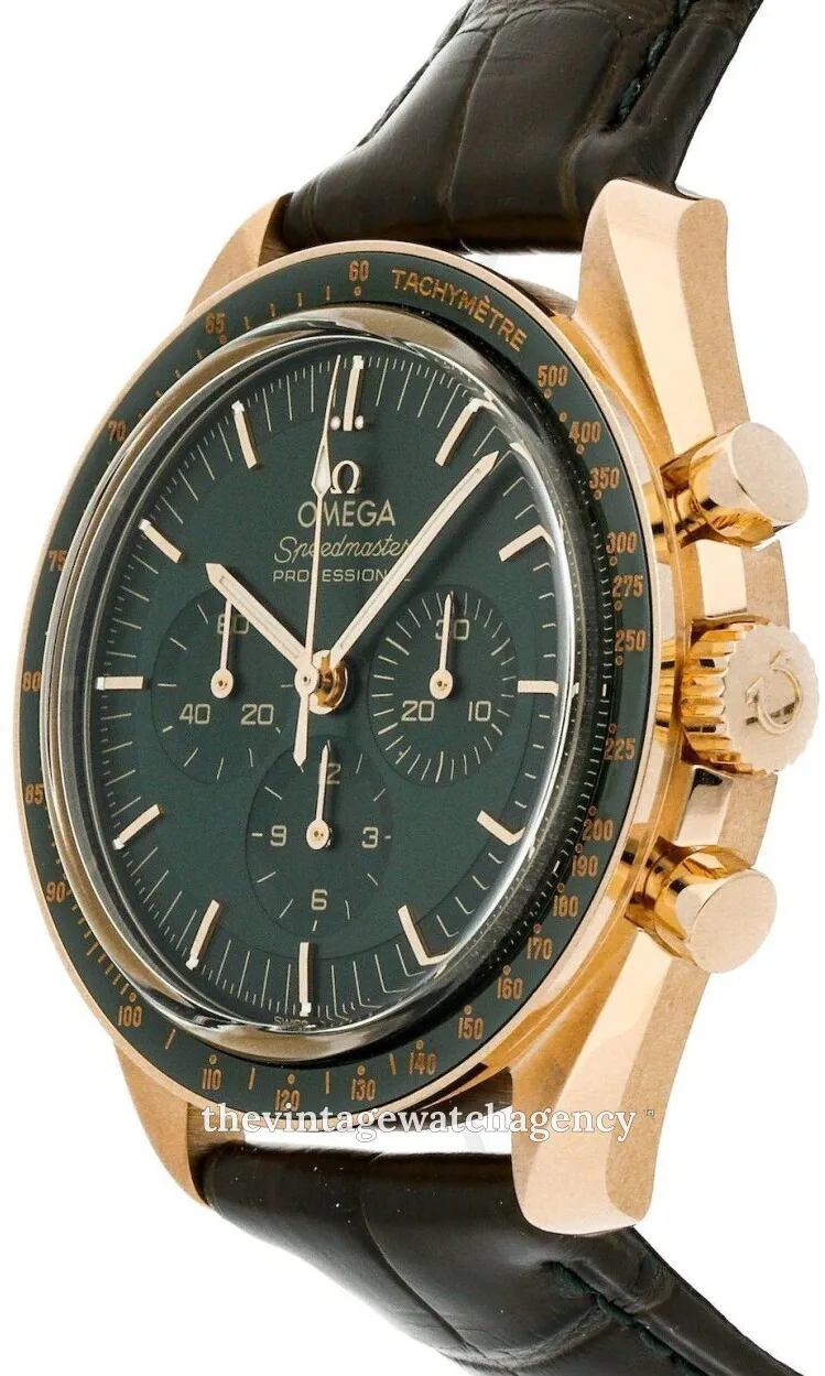 Omega Speedmaster Moonwatch 310.63.42.50.10.001 42mm Yellow gold Green 1