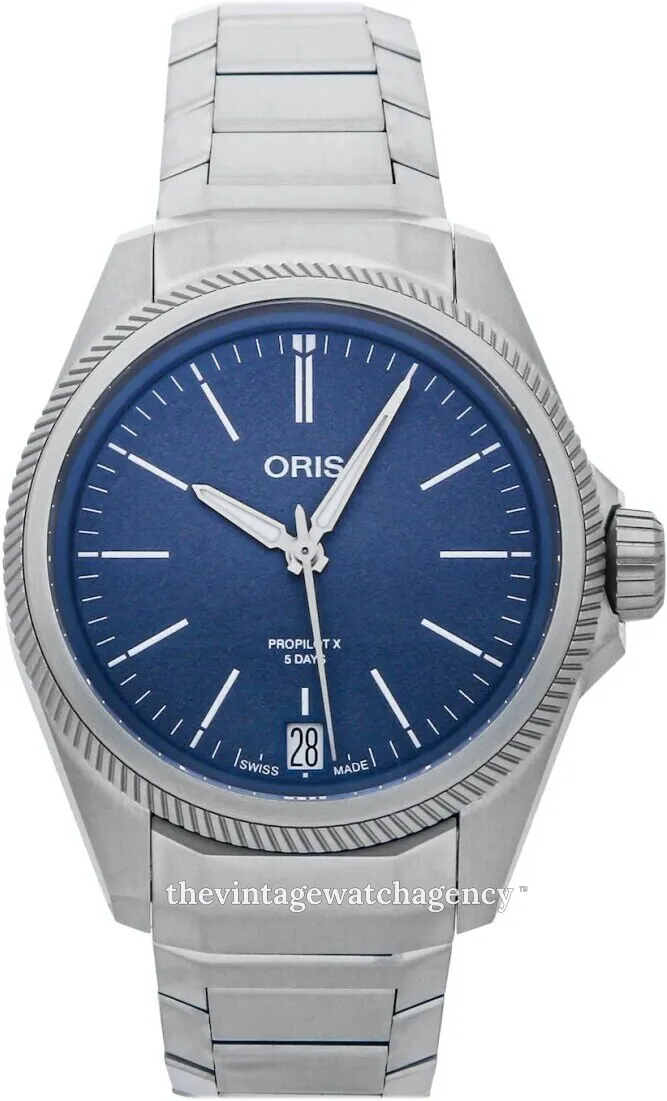 Oris Big Crown ProPilot 01 400 7778 7155-07 7 20 01TLC 39mm Brushed/polished titanium Blue