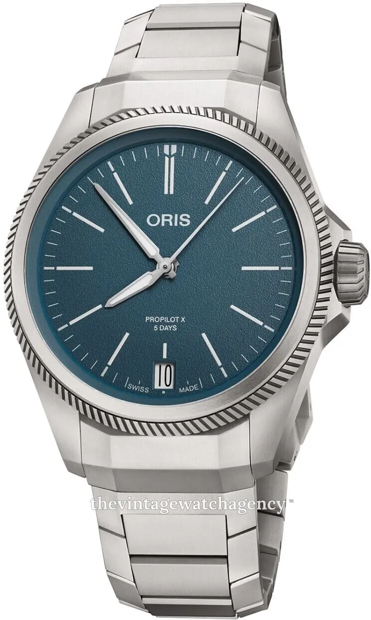 Oris Big Crown ProPilot 01 400 7778 7155-07 7 20 01TLC 39mm Brushed/polished titanium Blue