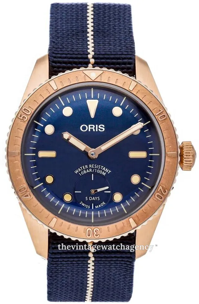 Oris Carl Brashear 01 401 7764 3185-Set 40mm Bronze Blue