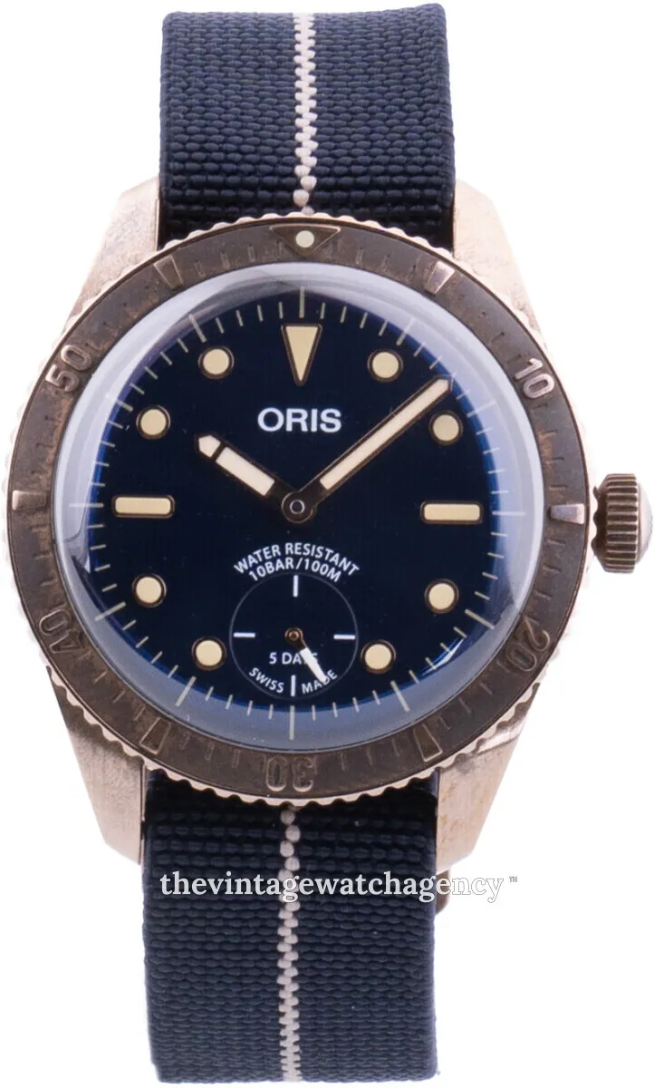 Oris Carl Brashear 01 401 7764 3185 40mm Brushed/polished bronze Blue