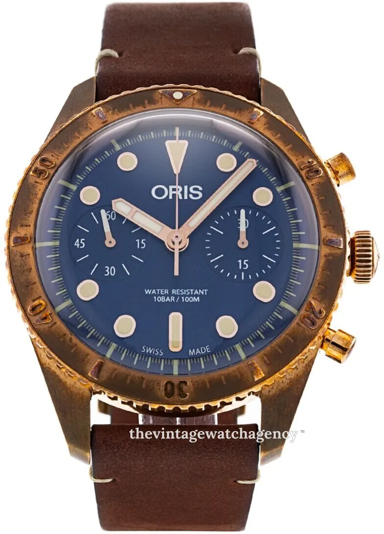 Oris Carl Brashear 01 771 7744 3185-Set LS 43mm Brown bronze Blue