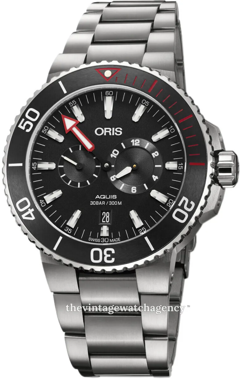 Oris Regulateur "Der Meistertaucher" 01 749 7734 7154-Set 43.5mm Brushed/polished titanium Black