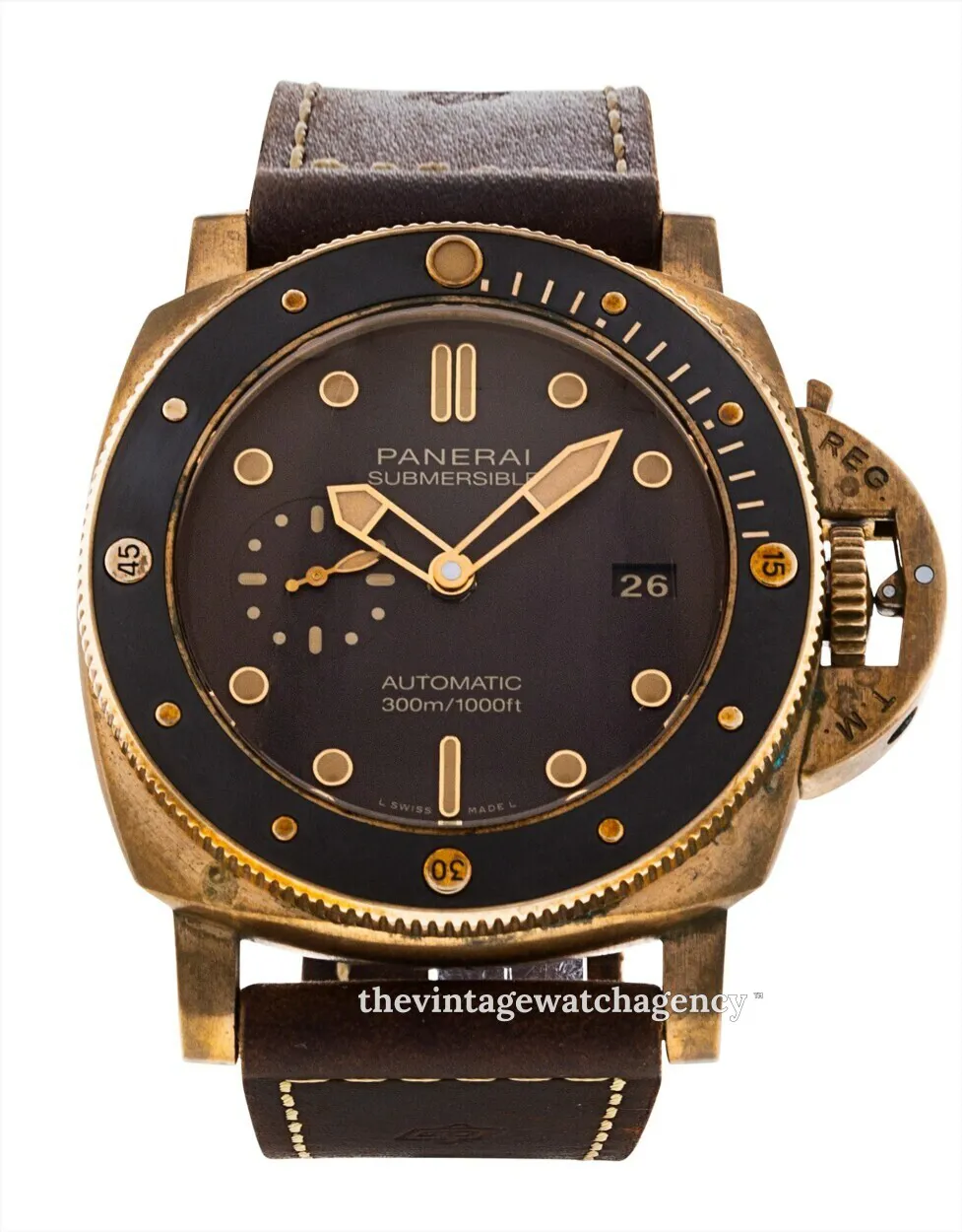 Panerai Submersible PAM 00968 47mm Brushed/polished bronze Brown